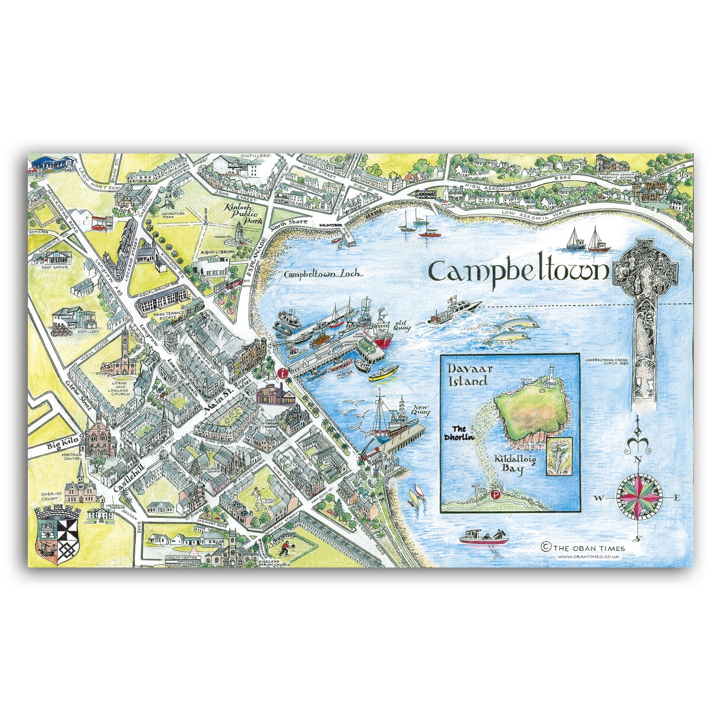 Campbeltown Map Tea Towel