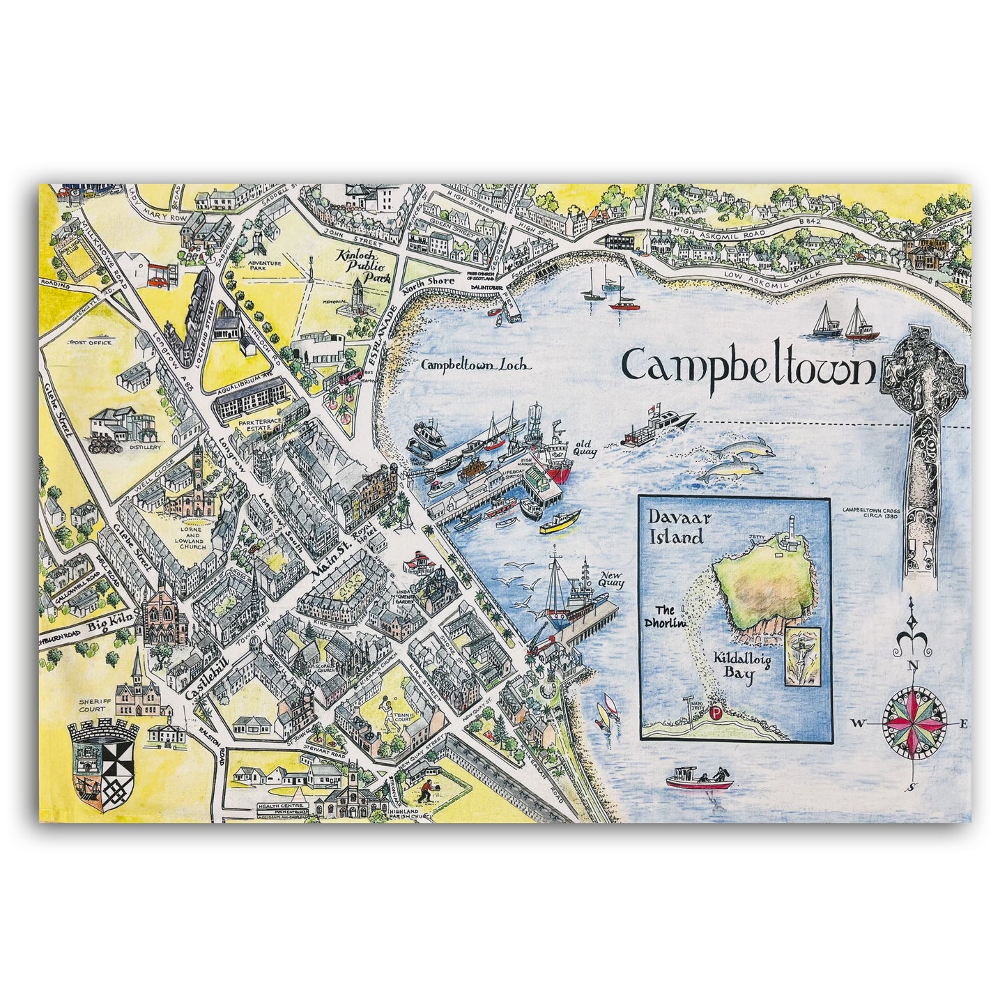 Campbeltown Map Tea Towel 2024 Edition