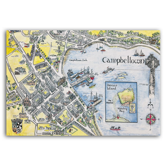 Campbeltown Map Tea Towel 2024 Edition