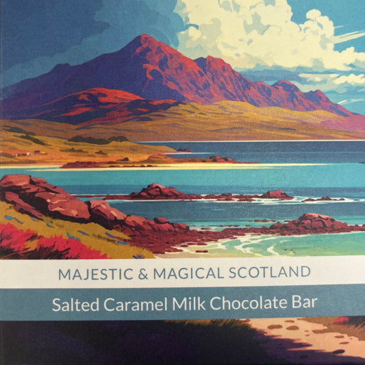 Coco Pzazz Majestic & Magical Scotland Salted Caramel Milk Chocolate Bar