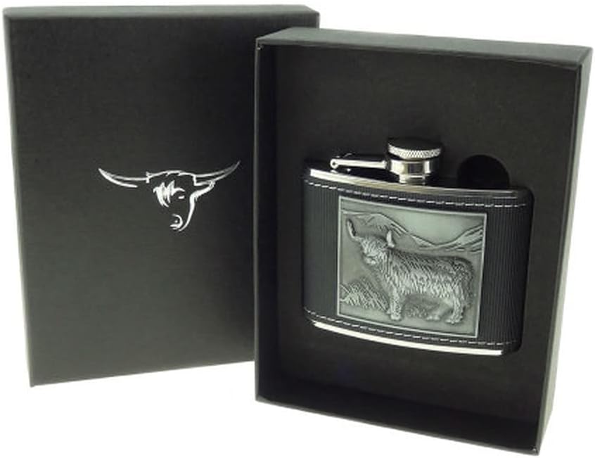 Glen Appin of Scotland 4oz Highland Cow Hip Flask