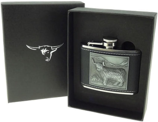 Glen Appin of Scotland 4oz Highland Cow Hip Flask