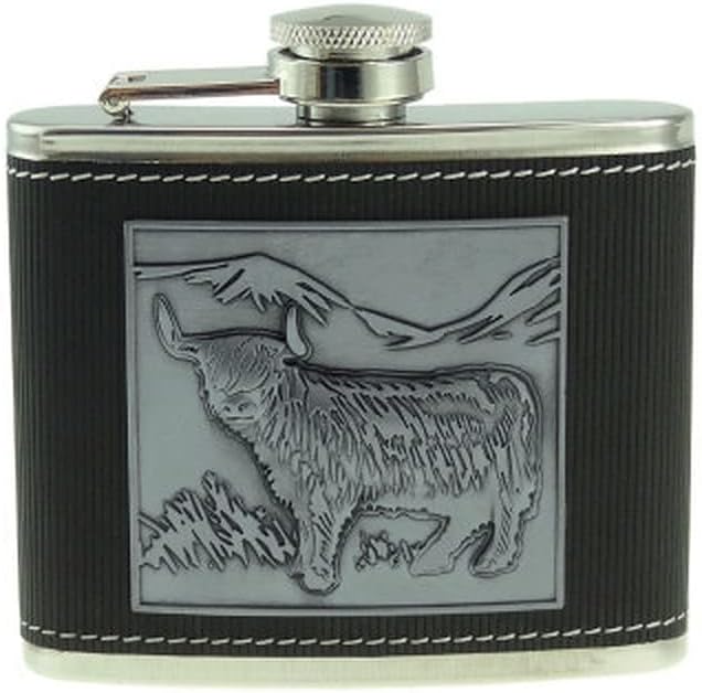 Glen Appin of Scotland 4oz Highland Cow Hip Flask