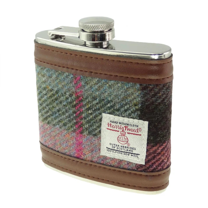 Glen Appin of Scotland Harris Tweed 6oz Hip Flask