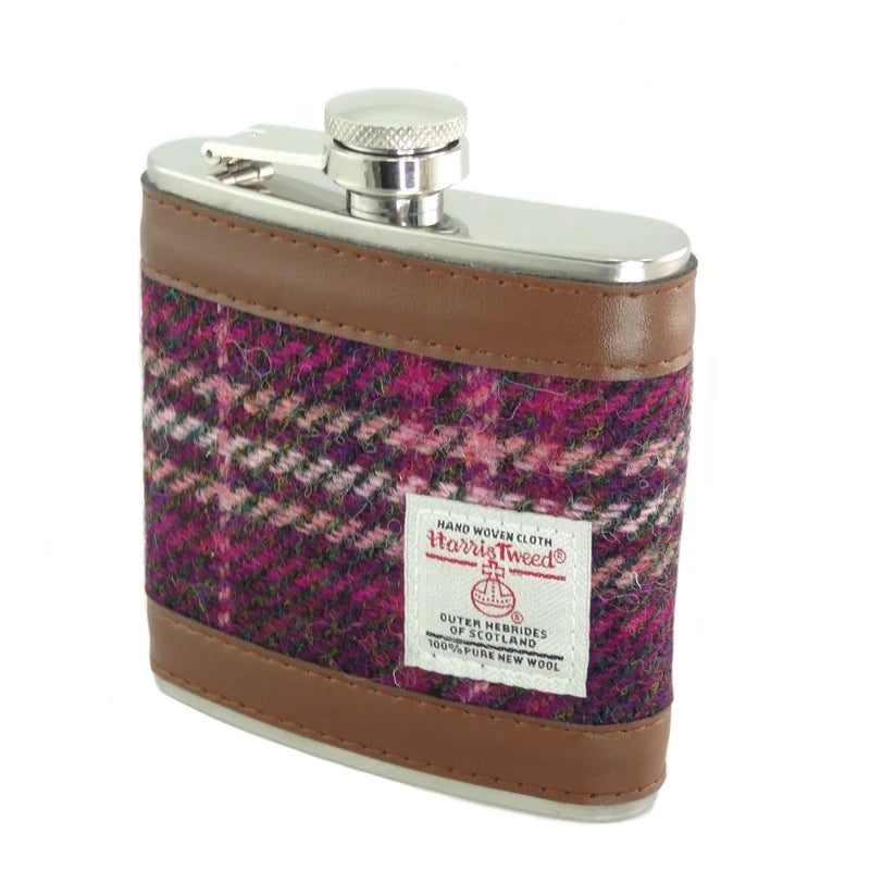 Glen Appin of Scotland Harris Tweed 6oz Hip Flask