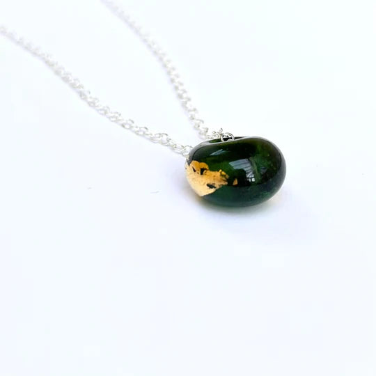 Helen Chalmers Green and Gold Whisky Bottle Pendant