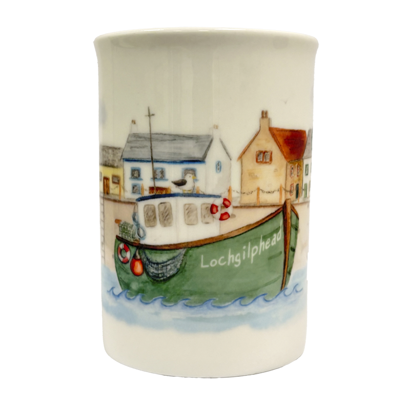 Lochgilphead Boat Bone China Mug
