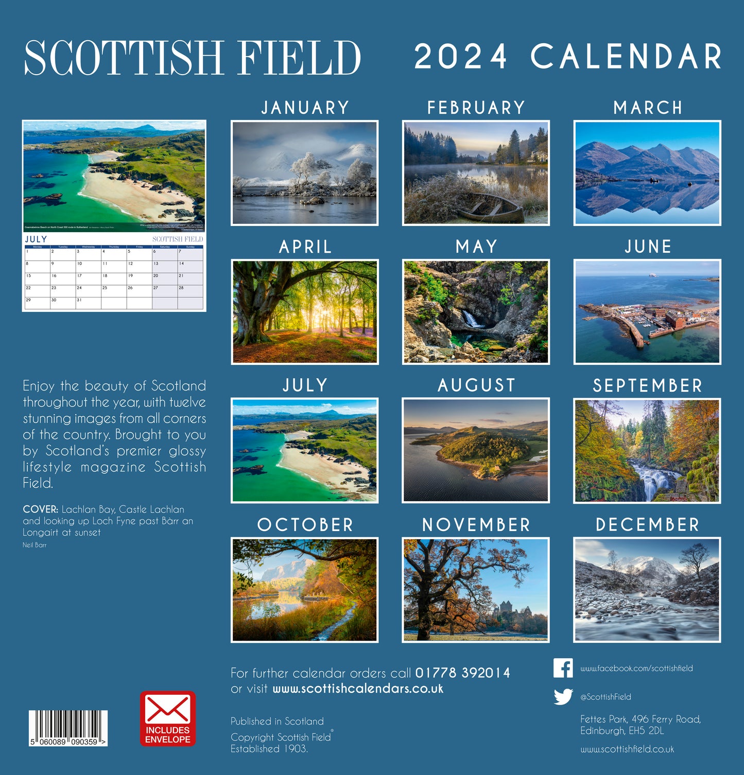 Scottish Field Deluxe Large Calendar 2024 50% OFF