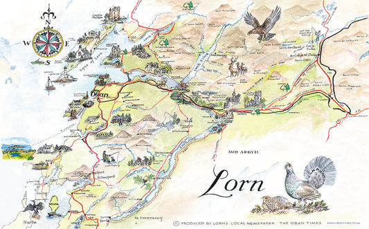 Lorn Map Tea Towel