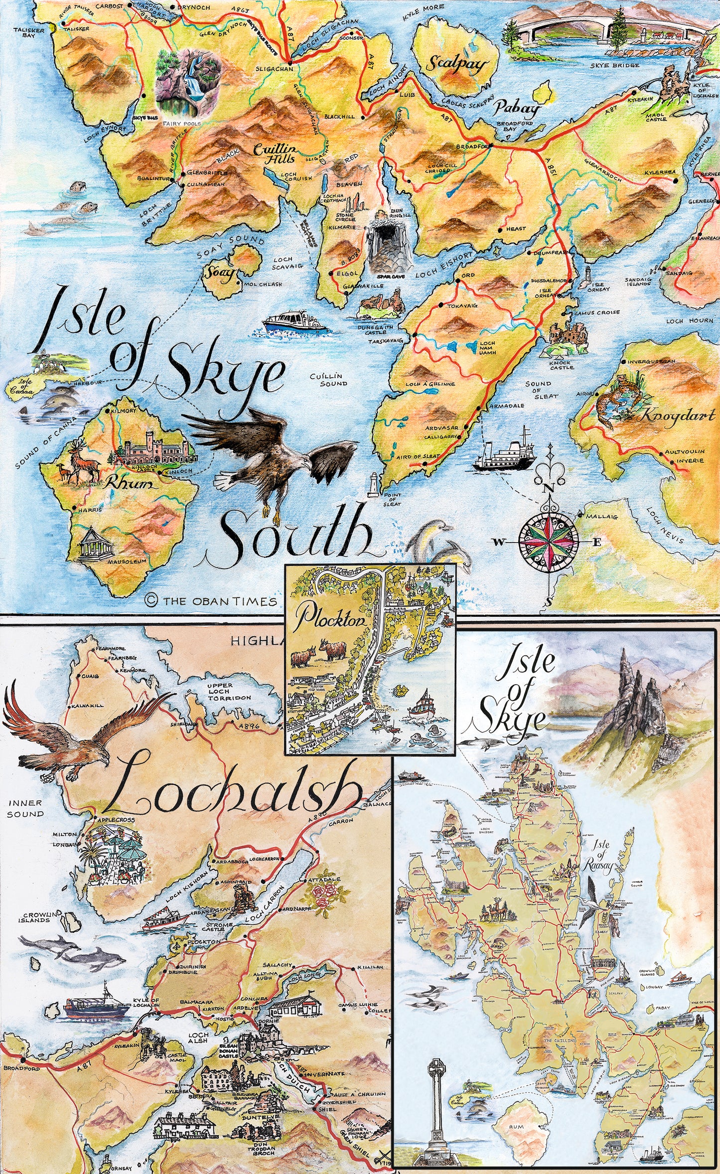 Skye Map Tea Towel