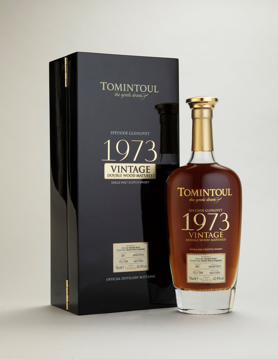 Rare 50-year-old bottle of whisky from Tomintoul distillery released