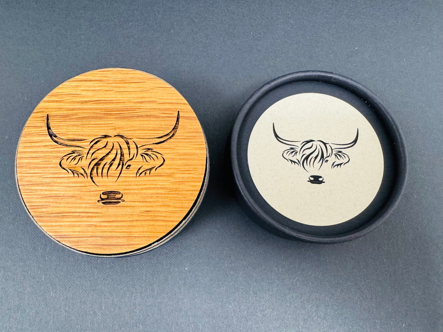 Whisky Barrel Coaster & Glencairn Glass Set