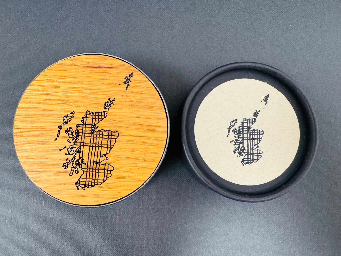 Whisky Barrel Coaster & Glencairn Glass Set