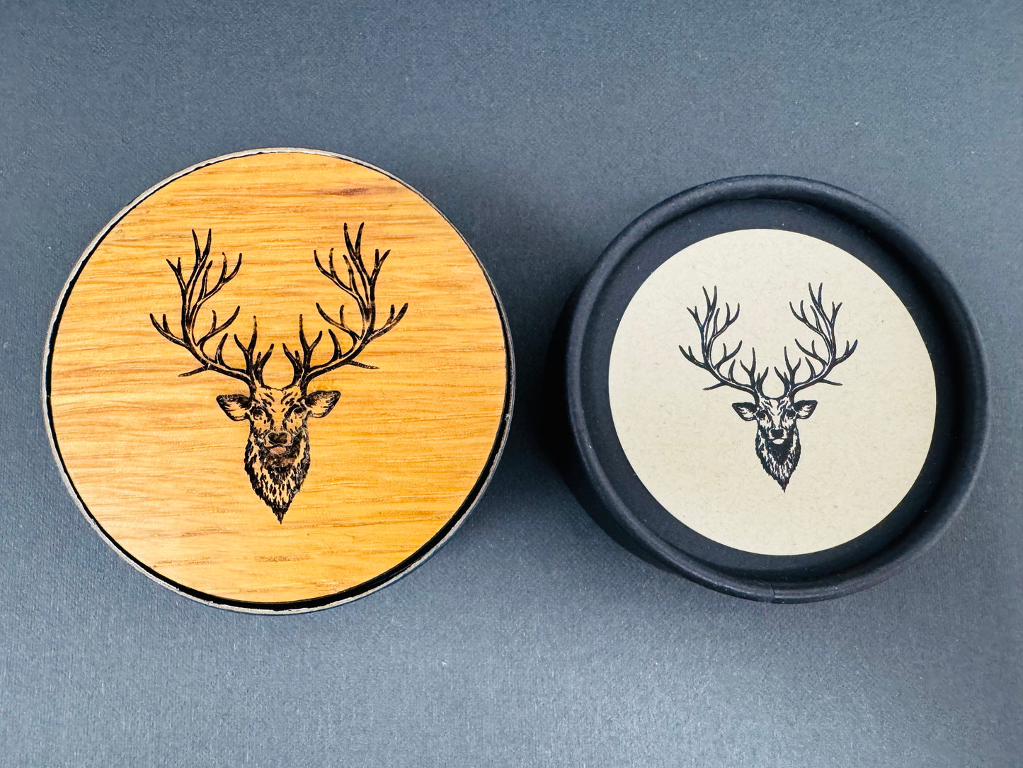 Whisky Barrel Coaster & Glencairn Glass Set
