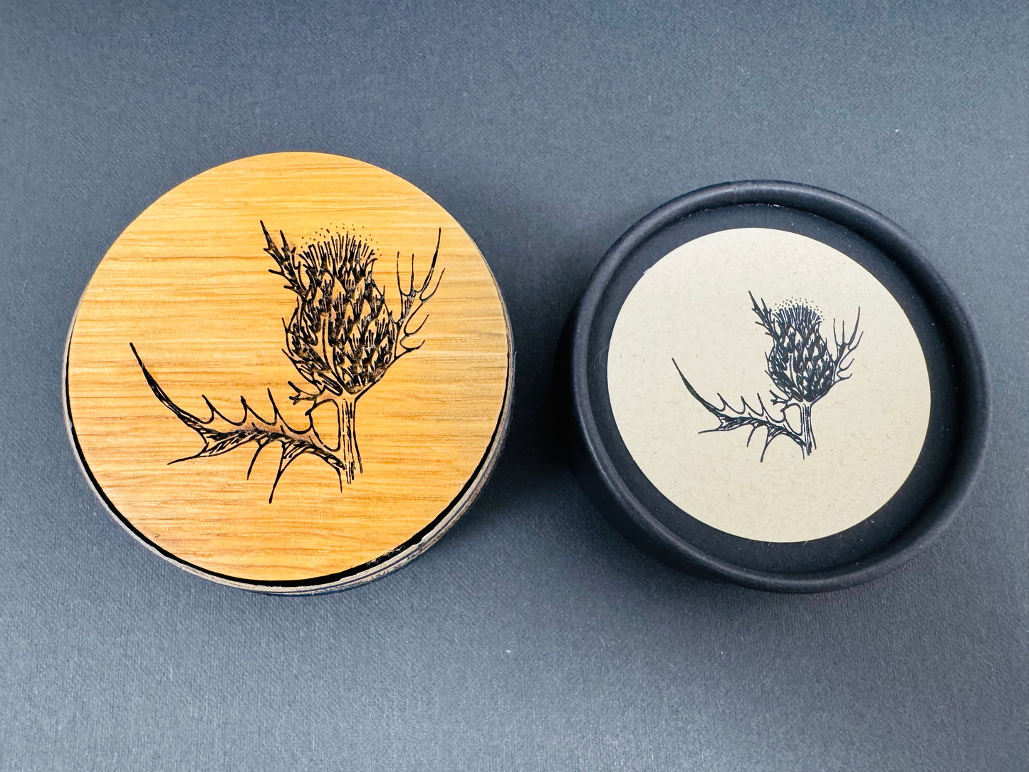 Whisky Barrel Coaster & Glencairn Glass Set