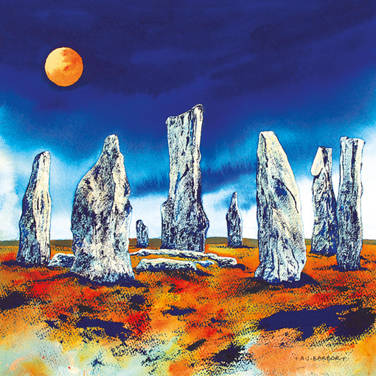 Anthony Barber Greeting Card "Callanish Moon"