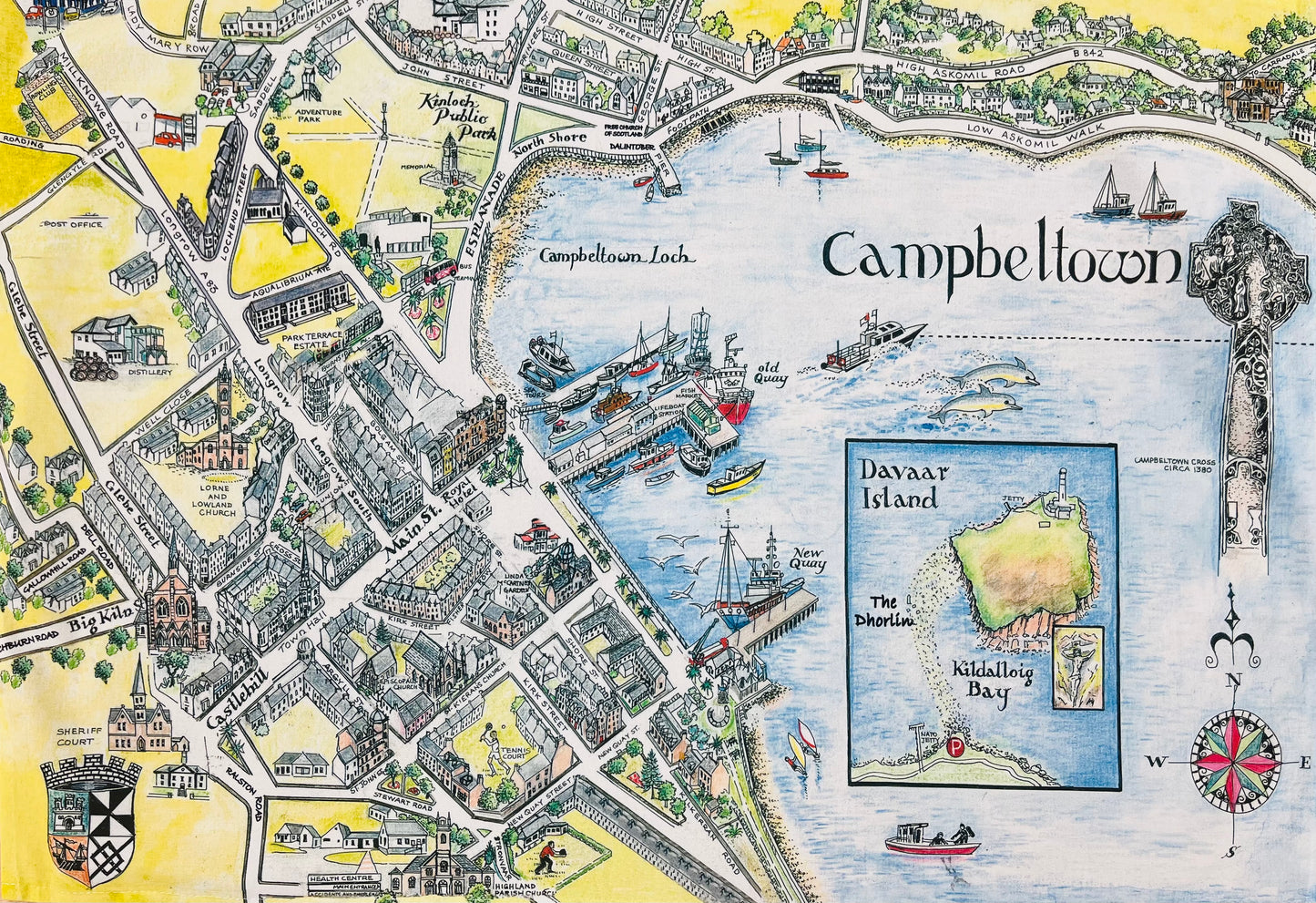 Campbeltown Map Tea Towel 2024 Edition