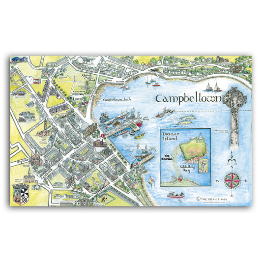 Campbeltown Map Tea Towel