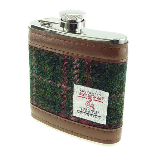 Glen Appin of Scotland Harris Tweed 6oz Hip Flask