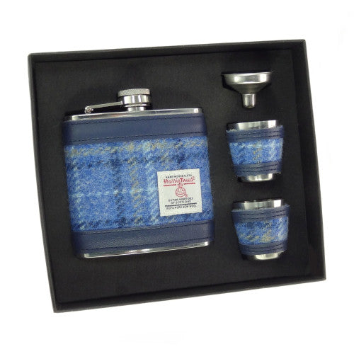 Glen Appin of Scotland Harris Tweed Hip Flask Set