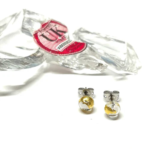 Helen Chalmers Clear and Gold Whisky Bottle Studs