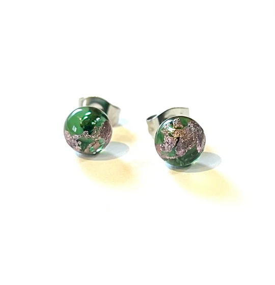 Helen Chalmers Green and Palladium Whisky Bottle Studs