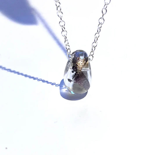 Helen Chalmers Clear and Palladium Whisky Bottle Pendant