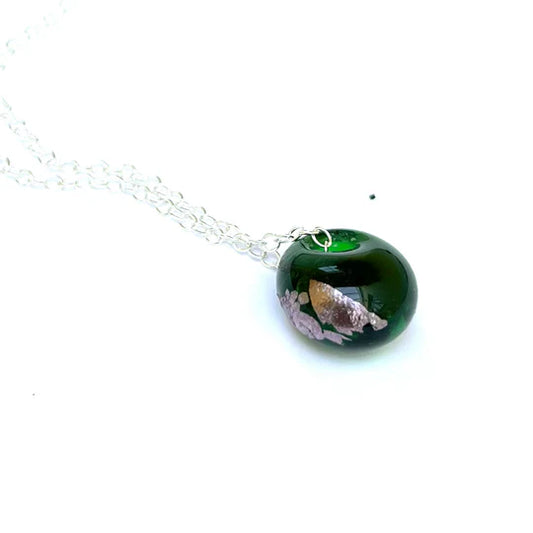 Helen Chalmers Green and Palladium Whisky Bottle Pendant