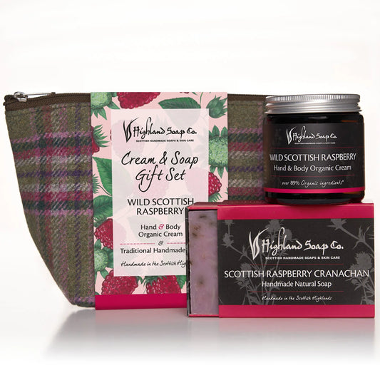 Highland Soap Co Wild Scottish Raspberry Soap & Cream Gift Set