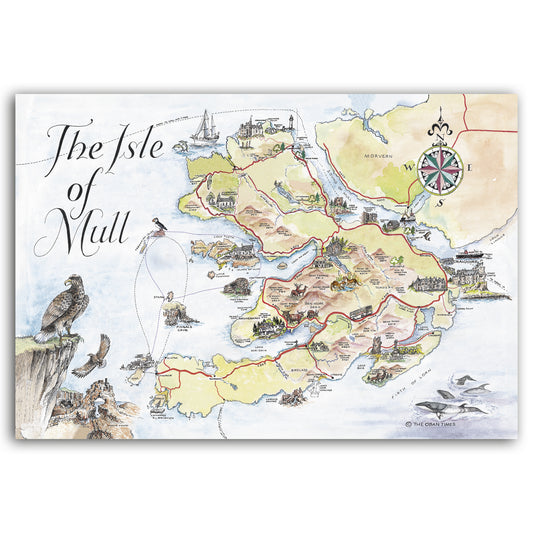 Isle of Mull Map Tea Towel