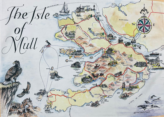 Isle of Mull Map Tea Towel 2024 Edition