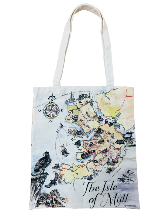 Isle of Mull Map Tote Bag