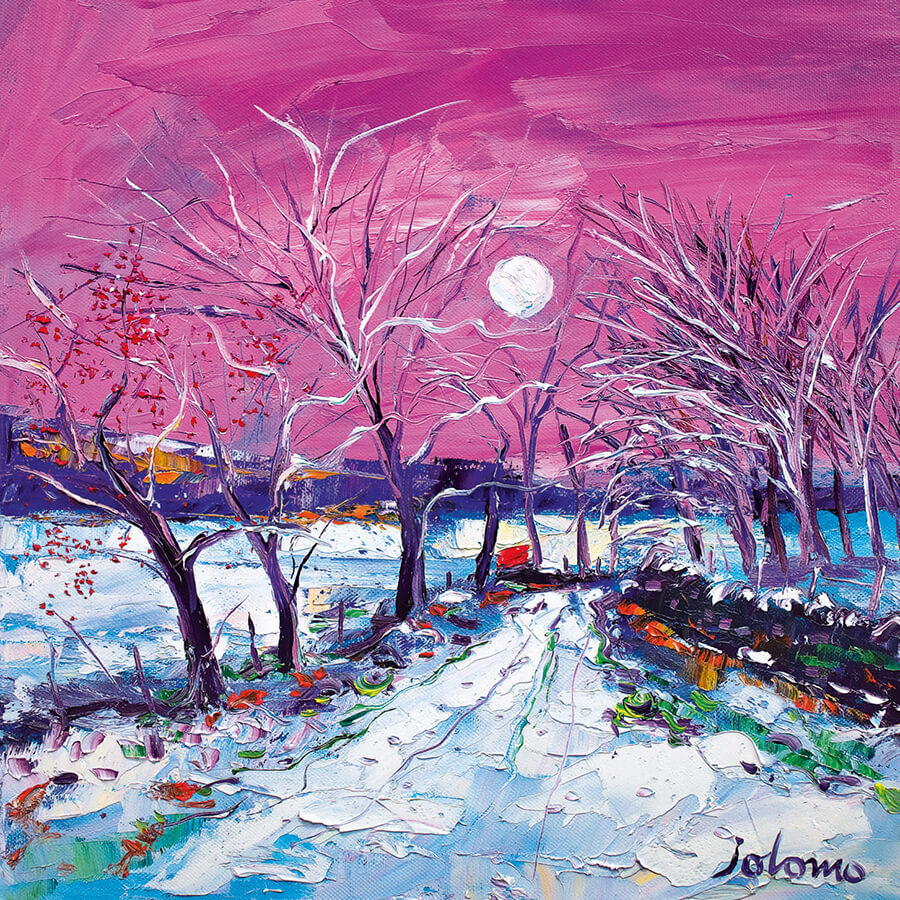 JOLOMO Greeting Card "Snowfall Torloisk oaks, Isle of Mull"