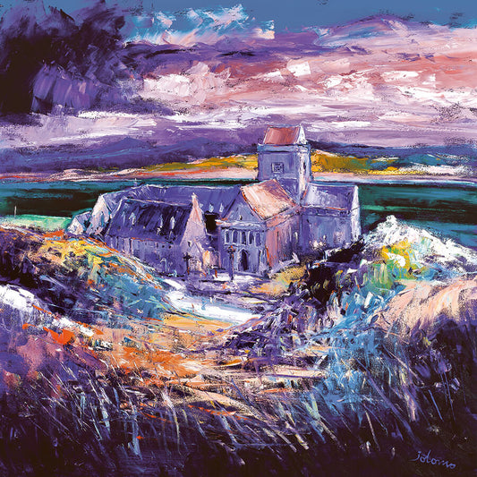 JOLOMO Greeting Card "Evening Gloaming, The Abbey, Iona"