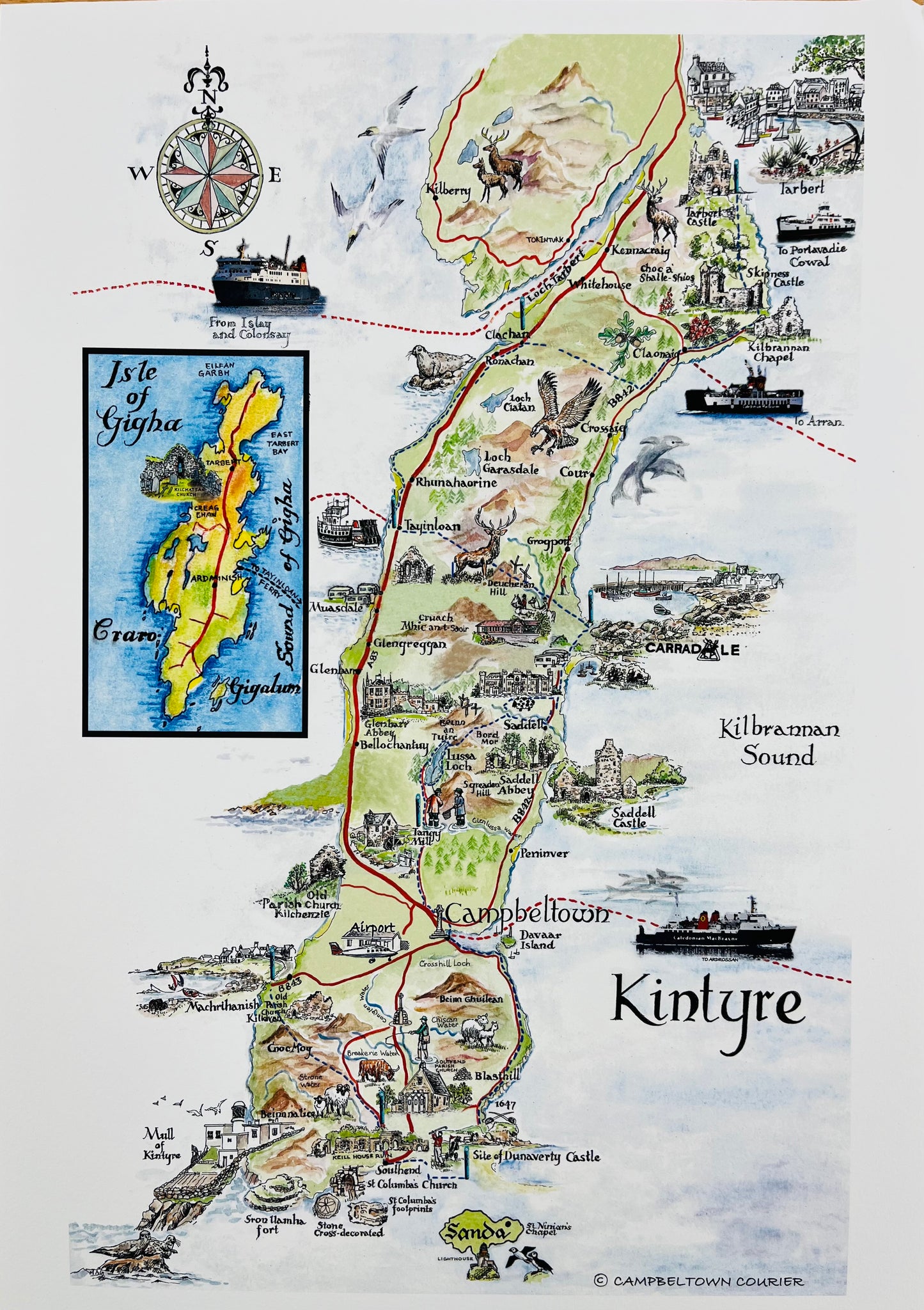 Limited Edition Hand Drawn Kintyre Print