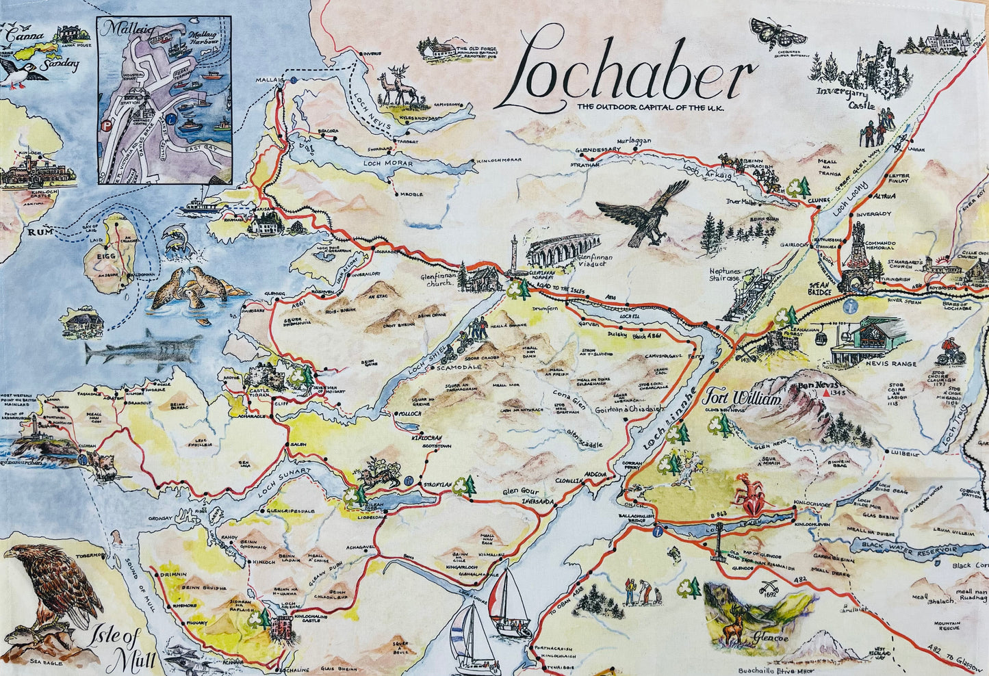 Lochaber Map Tea Towel 2024 Edition