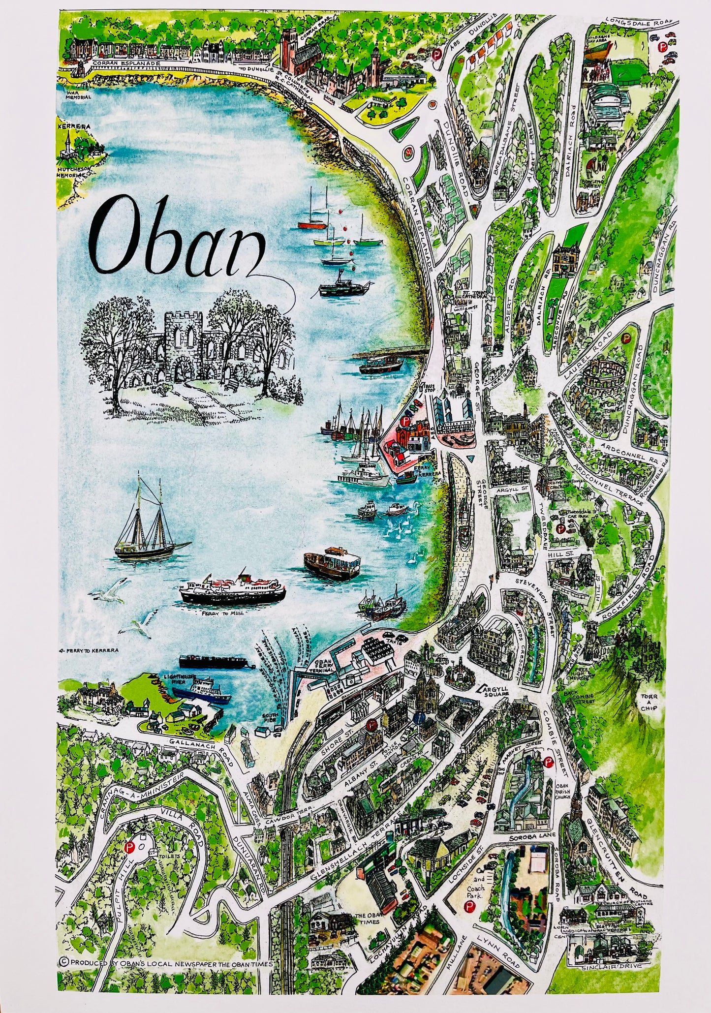 Limited Edition Hand Drawn Oban Print