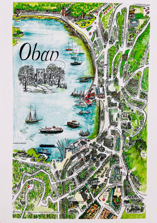 Limited Edition Hand Drawn Oban Print