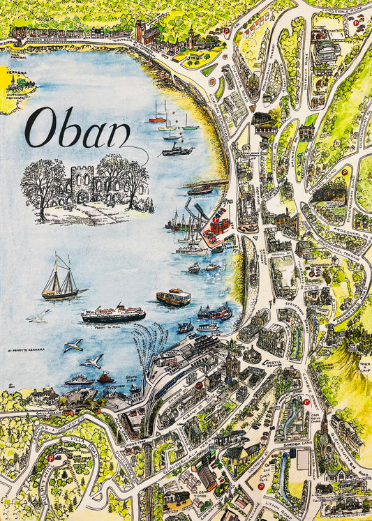 Oban Map Tea Towel 2024 Edition