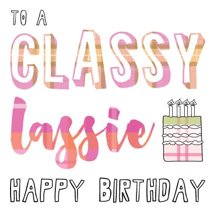 Pink Pig Cards - Classy Lassie Birthday