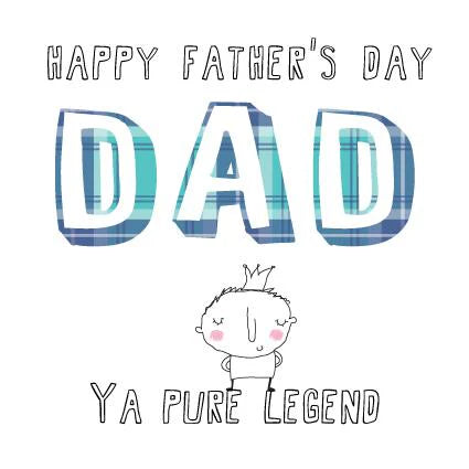 Pink Pig Cards - Father's Day - Ya Pure Legend