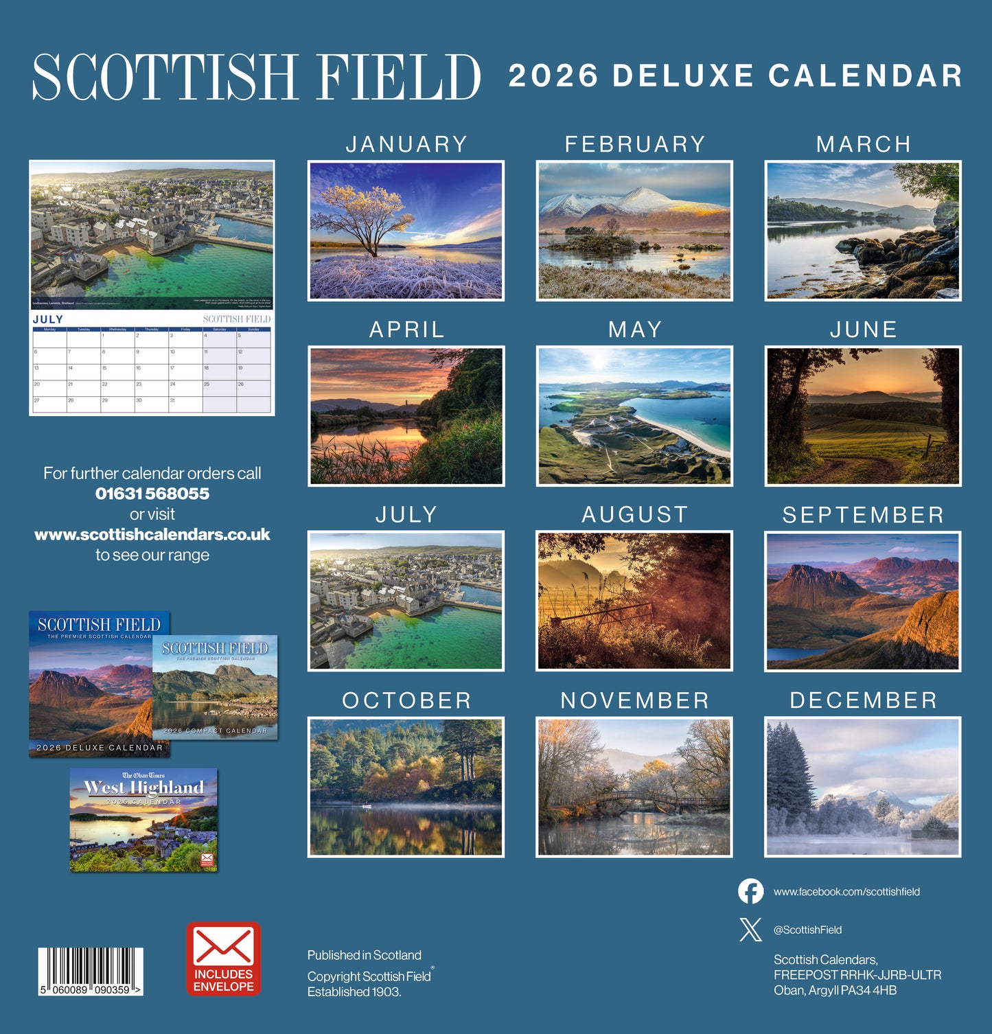 Scottish Field Deluxe Large Calendar 2026