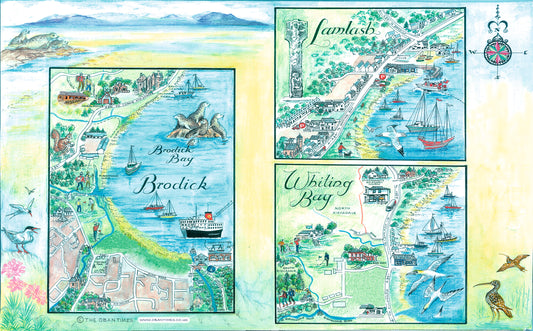 Arran Map Tea Towel