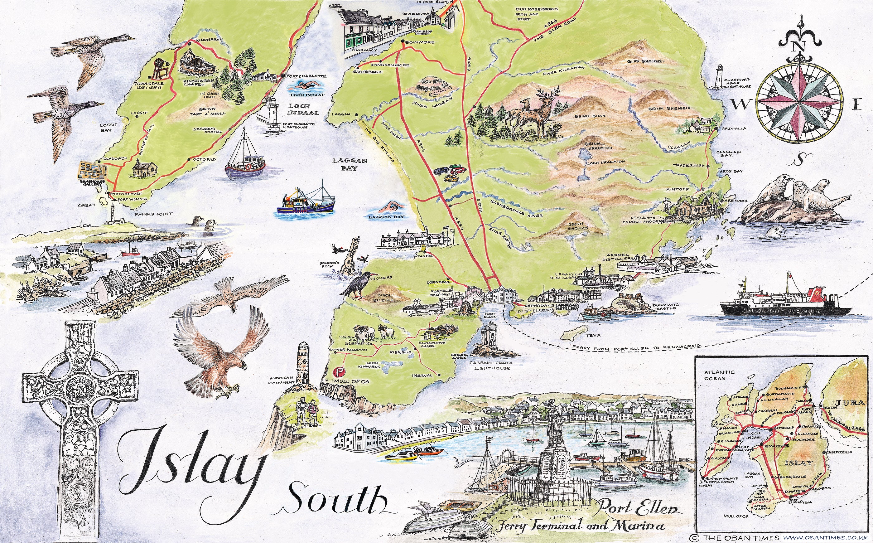 Islay South Map Tea Towel – Scottish Field Shop