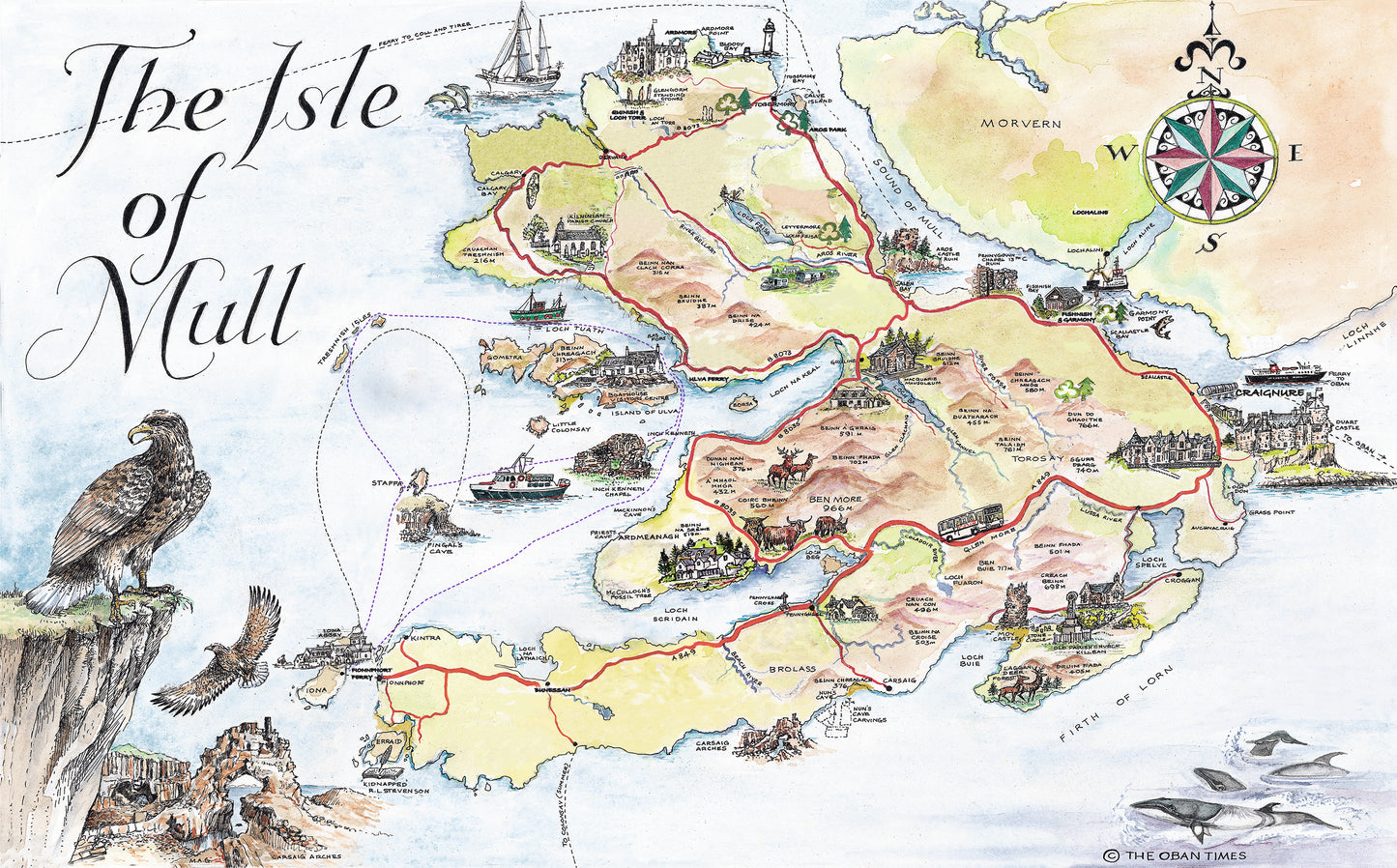 Isle of Mull Map Tea Towel