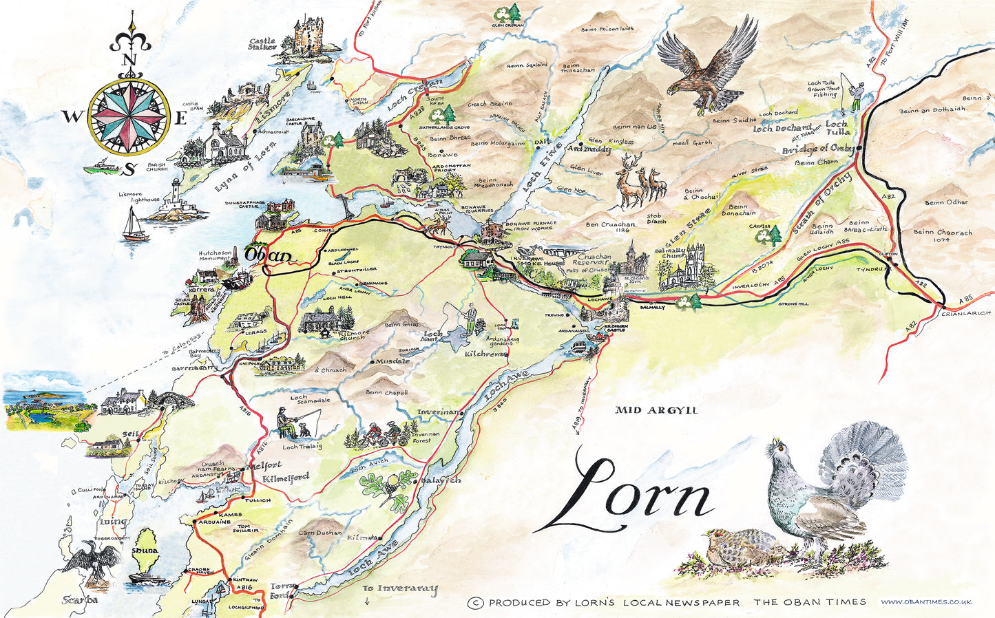 Lorn Map Tea Towel